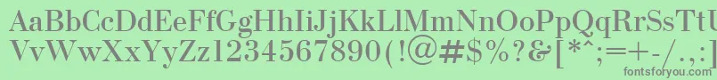 フォントOlgaPlain.001.001 – 緑の背景に灰色の文字