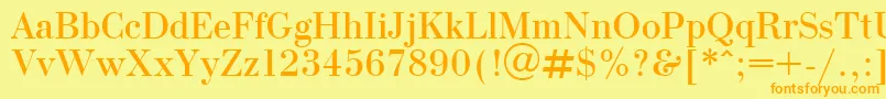 Lisätietoja OlgaPlain.001.001-fontista OlgaPlain.001.001-fontti – oranssit fontit keltaisella taustalla