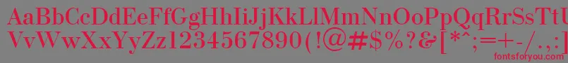 OlgaPlain.001.001 Font – Red Fonts on Gray Background