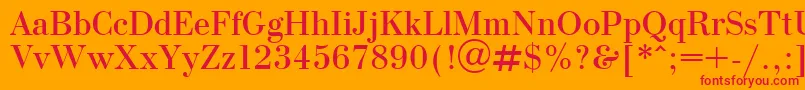 フォントOlgaPlain.001.001 – オレンジの背景に赤い文字