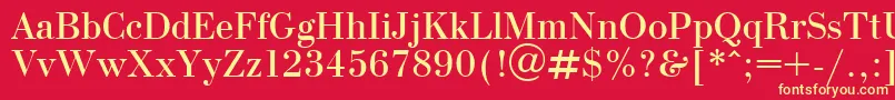 フォントOlgaPlain.001.001 – 黄色の文字、赤い背景