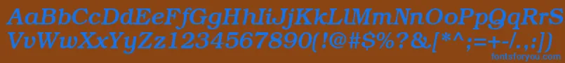 BookmanmediumRegularitalic Font – Blue Fonts on Brown Background