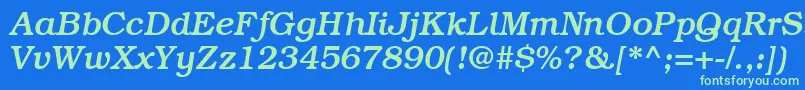 BookmanmediumRegularitalic Font – Green Fonts on Blue Background