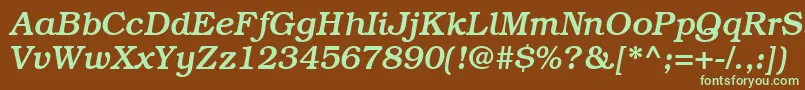 BookmanmediumRegularitalic Font – Green Fonts on Brown Background