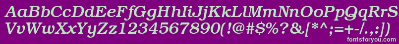 BookmanmediumRegularitalic Font – Green Fonts on Purple Background