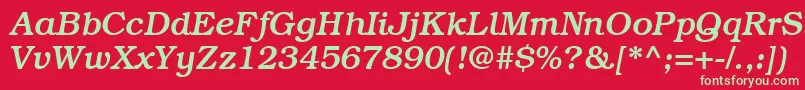 BookmanmediumRegularitalic Font – Green Fonts on Red Background