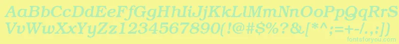 BookmanmediumRegularitalic Font – Green Fonts on Yellow Background