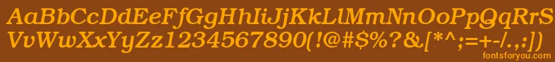 BookmanmediumRegularitalic Font – Orange Fonts on Brown Background