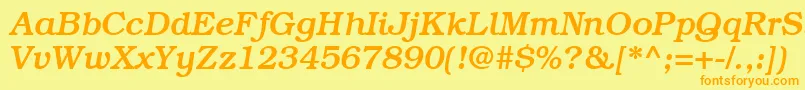 BookmanmediumRegularitalic Font – Orange Fonts on Yellow Background