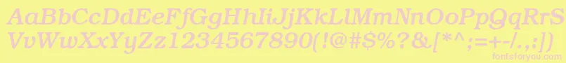 BookmanmediumRegularitalic Font – Pink Fonts on Yellow Background