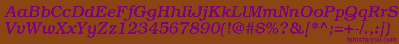 BookmanmediumRegularitalic Font – Purple Fonts on Brown Background