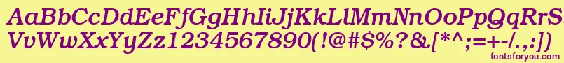 BookmanmediumRegularitalic Font – Purple Fonts on Yellow Background