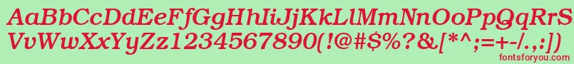 BookmanmediumRegularitalic Font – Red Fonts on Green Background