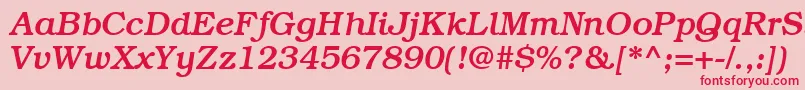 BookmanmediumRegularitalic Font – Red Fonts on Pink Background