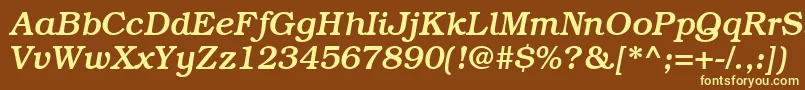 BookmanmediumRegularitalic Font – Yellow Fonts on Brown Background