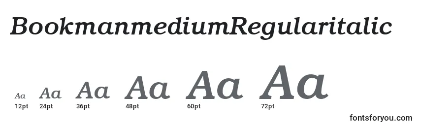 Размеры шрифта BookmanmediumRegularitalic