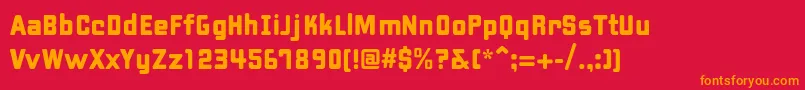 フォントPfhipsterBold – 赤い背景にオレンジの文字