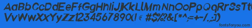 Czcionka Emberita – czarne czcionki na niebieskim tle