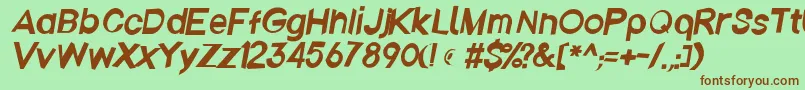 Emberita-fontti – ruskeat fontit vihreällä taustalla