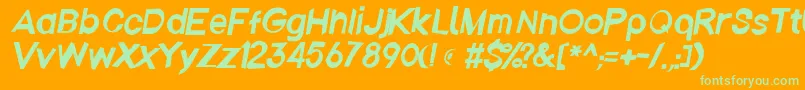 Emberita-fontti – vihreät fontit oranssilla taustalla