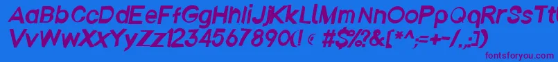 Emberita Font – Purple Fonts on Blue Background