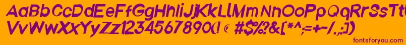 Emberita Font – Purple Fonts on Orange Background