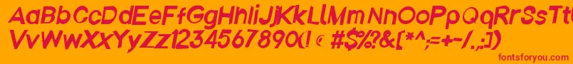 Emberita Font – Red Fonts on Orange Background