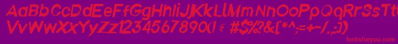 Czcionka Emberita – czerwone czcionki na fioletowym tle