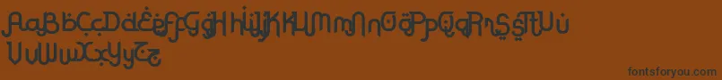 RodjaBoldAltEnd-fontti – mustat fontit ruskealla taustalla