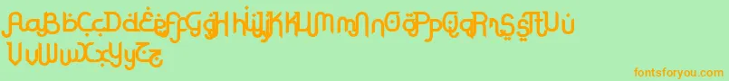 RodjaBoldAltEnd Font – Orange Fonts on Green Background