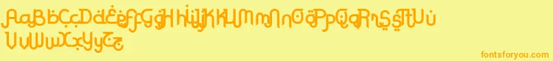 RodjaBoldAltEnd Font – Orange Fonts on Yellow Background