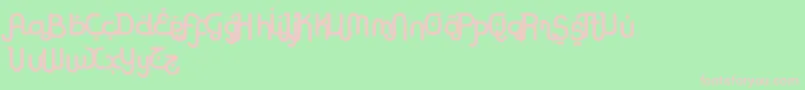 フォントRodjaBoldAltEnd – 緑の背景にピンクのフォント