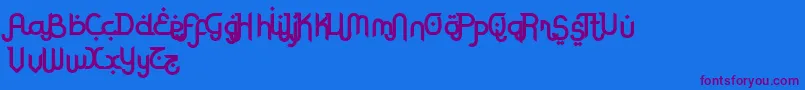 RodjaBoldAltEnd Font – Purple Fonts on Blue Background