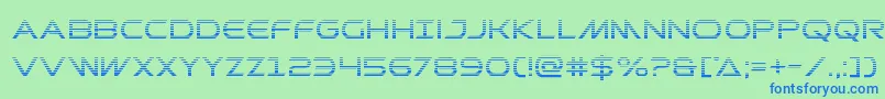 フォントPrometheangrad – 青い文字は緑の背景です。