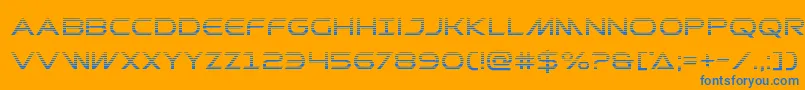 フォントPrometheangrad – オレンジの背景に青い文字