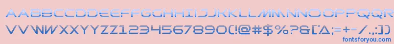フォントPrometheangrad – ピンクの背景に青い文字