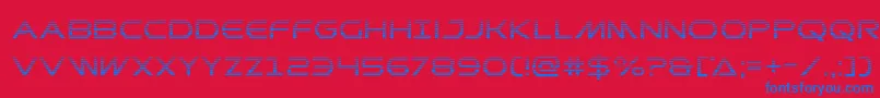 Prometheangrad-Schriftart – Blaue Schriften auf rotem Hintergrund