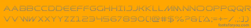 Prometheangrad-fontti – harmaat kirjasimet oranssilla taustalla