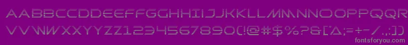 Prometheangrad-fontti – harmaat kirjasimet violetilla taustalla
