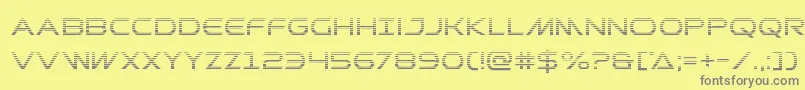フォントPrometheangrad – 黄色の背景に灰色の文字