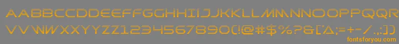 フォントPrometheangrad – オレンジの文字は灰色の背景にあります。