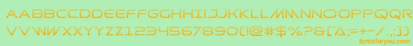 Prometheangrad-fontti – oranssit fontit vihreällä taustalla