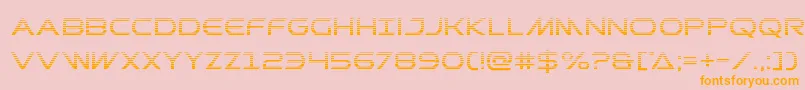 Prometheangrad-fontti – oranssit fontit vaaleanpunaisella taustalla