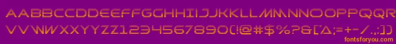Prometheangrad-fontti – oranssit fontit violetilla taustalla