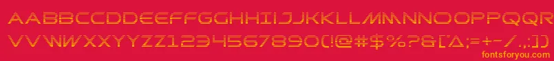フォントPrometheangrad – 赤い背景にオレンジの文字