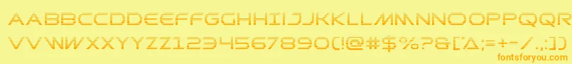 Prometheangrad-Schriftart – Orangefarbene Schriften auf gelbem Hintergrund