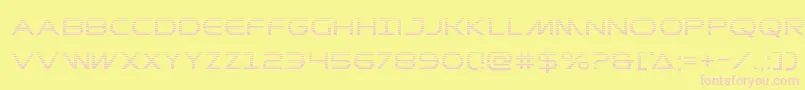 Prometheangrad-fontti – vaaleanpunaiset fontit keltaisella taustalla