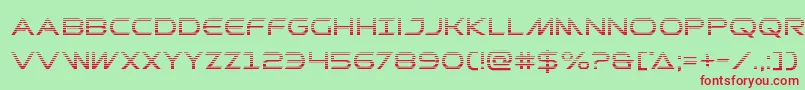 Prometheangrad-fontti – punaiset fontit vihreällä taustalla