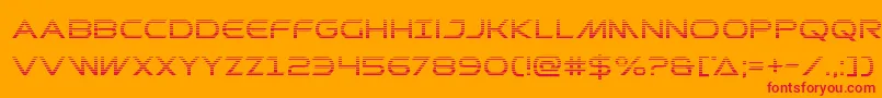 フォントPrometheangrad – オレンジの背景に赤い文字