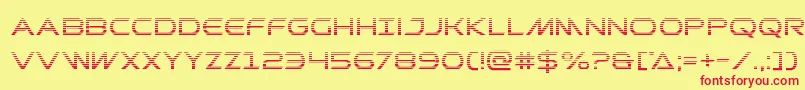 フォントPrometheangrad – 赤い文字の黄色い背景